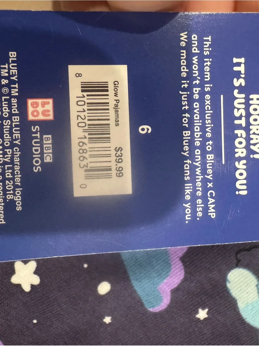 Kids' Navy Night Sky Pajama Set - Bluey